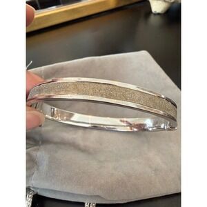 Vintage Sterling Silver 925 Hinged Bangle Bracelet‎ AE Hallmark 2.75"